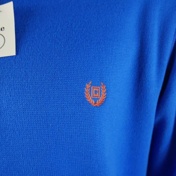 New Chaps Ralph Lauren Men's Sz M Sport 1/4 Zip Pullover Mock Neck Sweater Blue - Picture 5 of 7